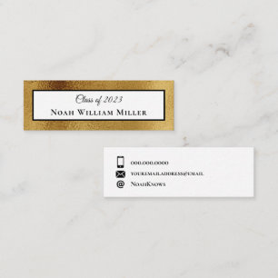 Carte D'appel Elegant Gold Card Insérer Graduation Monogramme No