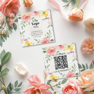 Carte D'appel Élégant logo floral aquarelle pour entreprise Mode