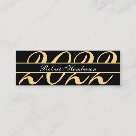 Carte D'appel Élégant noir or classique insert graduation 2022 (Devant)