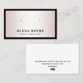 Carte D'appel Élégant Rose Gold Black Bordure Écran d'oreille (Devant / Derrière)