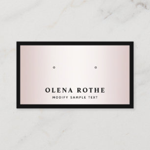 Carte D'appel Élégant Rose Gold Black Bordure Écran d'oreille