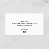 Carte D'appel Elégant Rose Gold Professional Black Border (Dos)