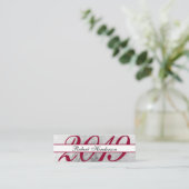 Carte D'appel Elégant rouge chic argent classique insert graduat (Debout devant)