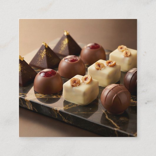 Carte D'appel Elegant Script Chocolatier Brand Photo QR Code (Dos)