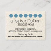 Carte D'appel Elegant Shell Calling Card / Contacts / Business (Dos)