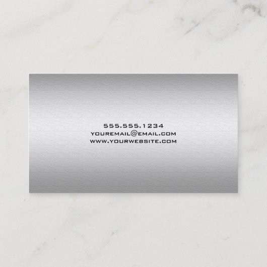 Carte D'appel Elégant Silver Graduation Name Card (Dos)
