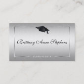 Carte D'appel Elégant Silver Graduation Name Card (Devant)