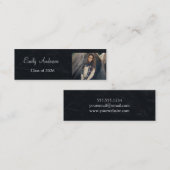 Carte D'appel Elégant Silver Graduation Name Card (Devant / Derrière)