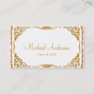 Carte D'appel Elégant Silver Graduation Name Card