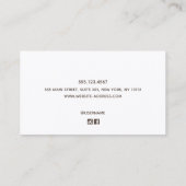 Carte D'appel Elégant Silver Grey White Bordure Professional Cal (Dos)