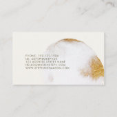 Carte D'appel Elégante Parties scintillant d'or Abstraite aquare (Dos)