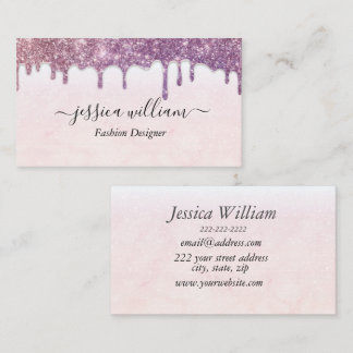 Carte D'appel Elégante Parties scintillant rose-Bleu Agate Moder