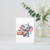 Carte D'appel Éléphant Mignon 7ème Anniversaire (Debout devant)
