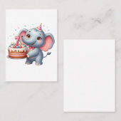 Carte D'appel Éléphant Mignon 7ème Anniversaire (Devant / Derrière)
