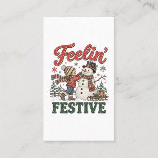 Carte D'appel Enfant bonhomme de neige de Noël ressenti Festive
