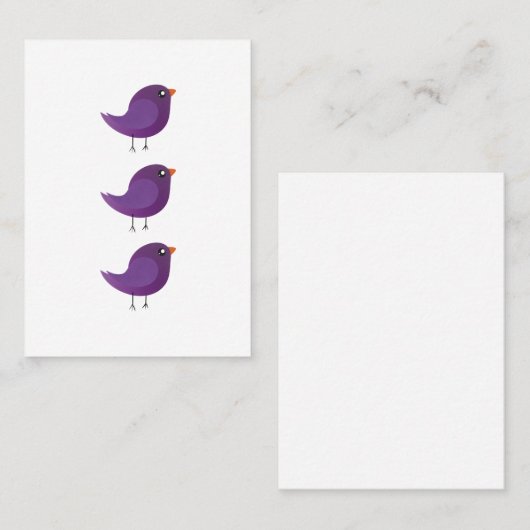 Carte D'appel Enfants mignonette birdy (Devant / Derrière)