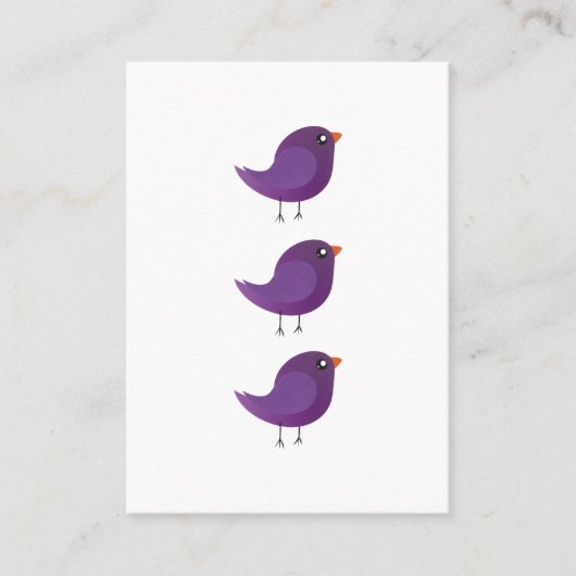 Carte D'appel Enfants oiseau mignon (Devant)