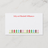 Carte D'appel Enfants tenant des mains maman et l'information de (Dos)