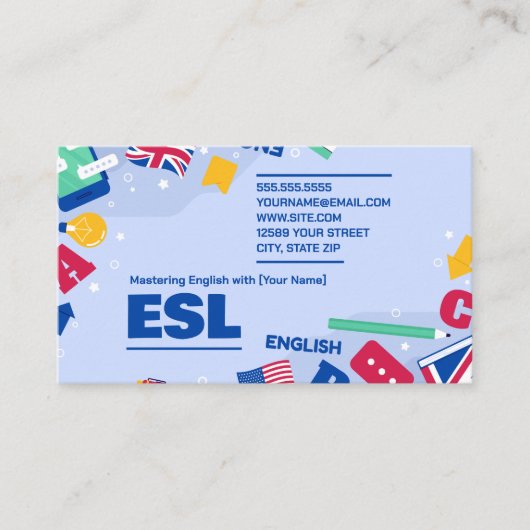 Carte D'appel English Teacher ESL (Devant)