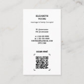 Carte D'appel Entraîneur photo et relation de mariage QR (Dos)