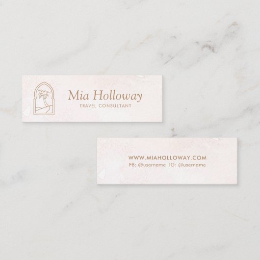 Carte D'appel Entreprise Boho Minimale Palm Tree (Devant / Derrière)