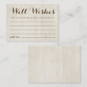 Carte D'appel Épouser bien souhaite M. et Mme - bois rustique (Devant / Derrière)