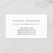 Carte D'appel Étudiant de l'école de droit noir et blanc simple (Dos)