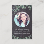 Carte D'appel Eucalyptus Sympathy Funeral Prayer Card Gris Ardoi (Devant)