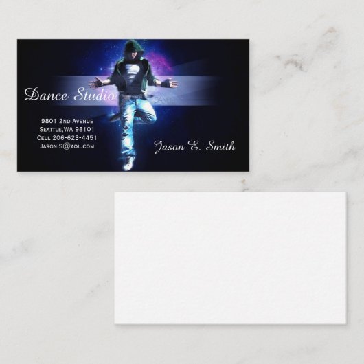 Carte D'appel Exemple de Studio Card-Dance d'appel classique (Devant / Derrière)