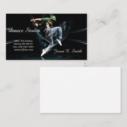 Carte D'appel Exemple de Studio Card-Dance d'appel classique (Devant / Derrière)