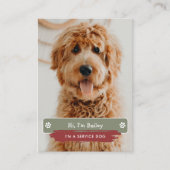 Carte D'appel Explication de l'étiquette du chien de service pou (Devant)