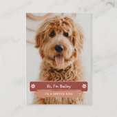 Carte D'appel Explication de l'étiquette du chien de service pou (Devant)