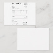 Carte D'appel Facture d'entreprise (Devant / Derrière)