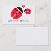 Carte D'appel famille de coccinelles (Devant / Derrière)