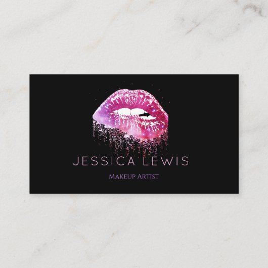 Carte D'appel Fashionable drip rose from ombre gold lips (Devant)