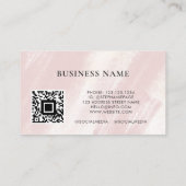 Carte D'appel Feminine Abstrait Blush Rose Beauté Boho QR Code (Dos)