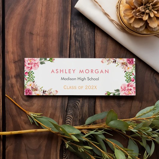 Carte D'appel Fiche d'insertion de graduation romantique enrobée