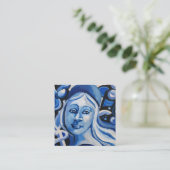 Carte D'appel Fille avec un casquette bleu (Debout devant)