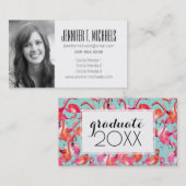 Carte D'appel Flamants roses d'aquarelle de l'obtention du (Devant / Derrière)