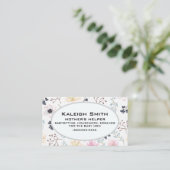 Carte D'appel Fleur rose et crème sur l'aide-mère blanche (Debout devant)