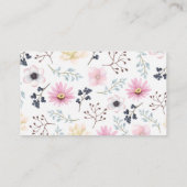 Carte D'appel Fleur rose et crème sur l'aide-mère blanche (Dos)
