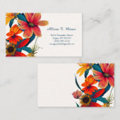 Carte d'appel fleur sauvage (Devant / Derrière)