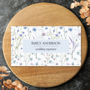 Carte D'appel Fleur sauvage bleue violette Motif floral Entrepri