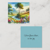 Carte D'appel Fleur sauvage et ruisseau dans la vallée de Spring (Devant / Derrière)