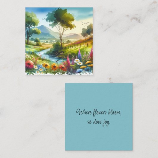 Carte D'appel Fleur sauvage et ruisseau dans la vallée de Spring (Devant / Derrière)