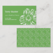 Carte D'appel Fleur sur l'arrière - plan vert (Devant / Derrière)