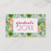 Carte D'appel Fleurs et ananas tropicaux de l'obtention du (Dos)