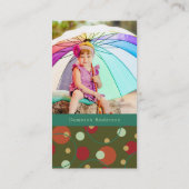 Carte D'appel Fleurs et points de Tulip rétro Motif Photo Mommy (Dos)