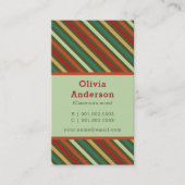 Carte D'appel Fleurs et rayures de Tulip Retro Motif Photo Momen (Devant)