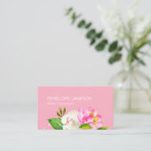 Carte D'appel Fleurs rose corail moderne (Debout devant)